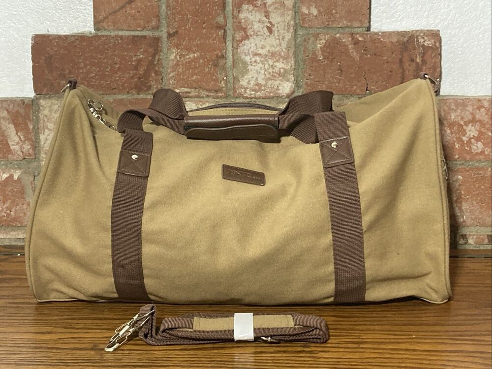 Belle Russu Brown Duffle Bag with Shoulder Strap 21x11